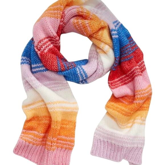 Old Navy Rainbow Color Chunky Knit Sweater Scarf Oblong Soft Boho - Picture 1 of 15